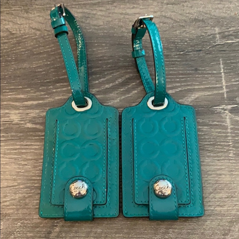 Two Authentic Coach luggage tags
